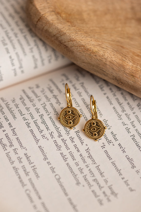 Evil Eye Coin Earring