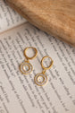 Bar Zirconed Circle Necklace and Earring Set