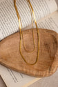 Slim and Flat Snake Double Layer Necklace