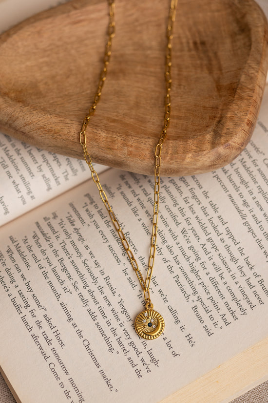 Evil Eye and Linked Chain Necklace