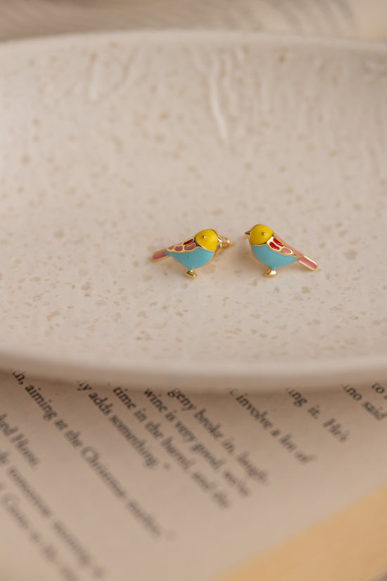 Enamel Bird Earring