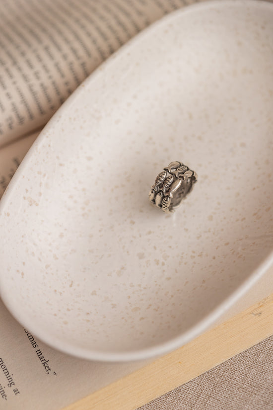 Rows of Fish Silver Tone Ring