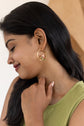 Pink Rose Enamel Hoop Earring