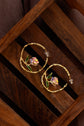 Pink Rose Enamel Hoop Earring