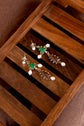 Green And Brown pearl long Dangler earrings