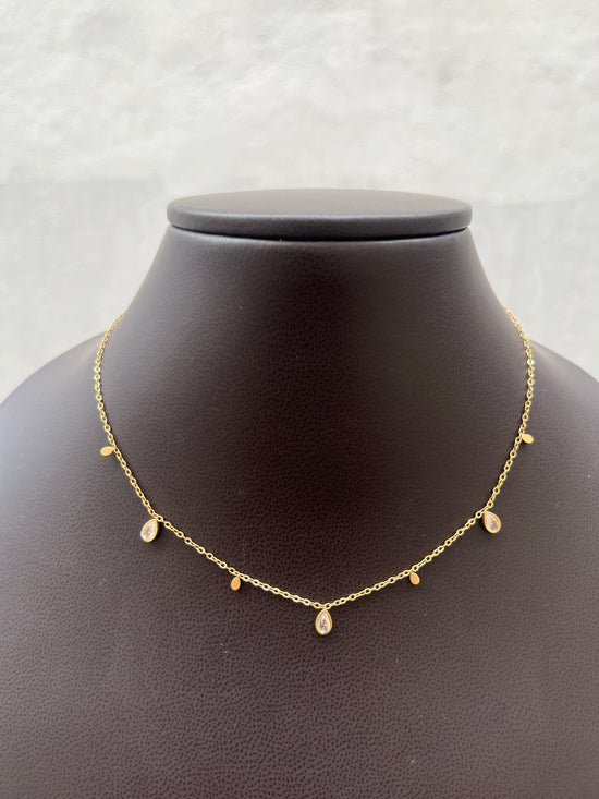 Stone Tear Drop Necklace