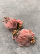 Organza Pink Flower hairclips