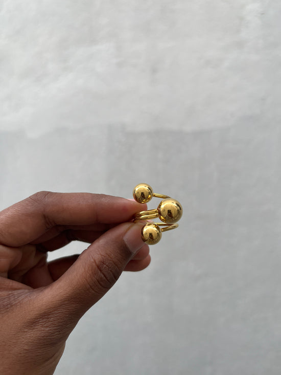 Large 3 Ball Finger ring