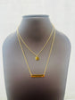 Gold Circle and Bar Double layer Necklace