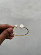 Heart Flexible White and Gold enamel bracelet