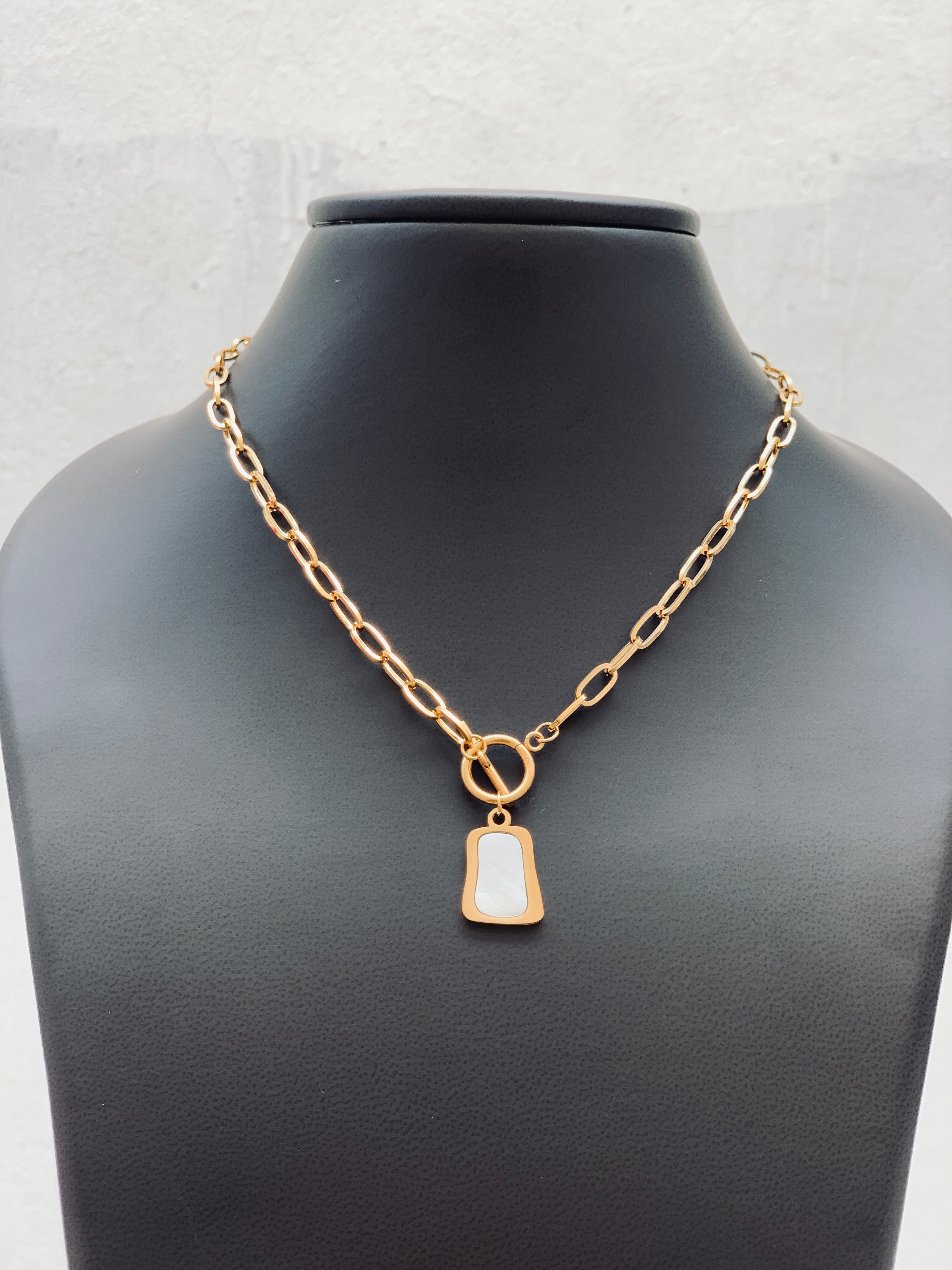 Gold Paper Clip Necklace | Rectangle Chain Necklace | Statement Necklace |  KookyTwo