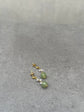 Green Bead and Pearl Hanging  stud