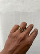 Heart Black Enamel Finger Ring