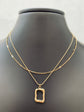 Hollow Rectangle Double Layer necklace