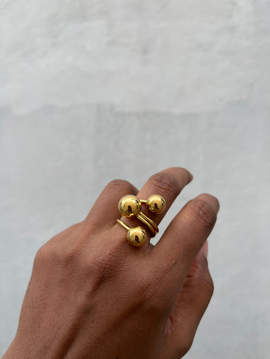 Large 3 Ball Finger ring