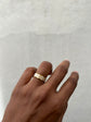 Interlinked Waves White Enamel Finger Ring