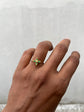 Green Stone Petal Finger Ring