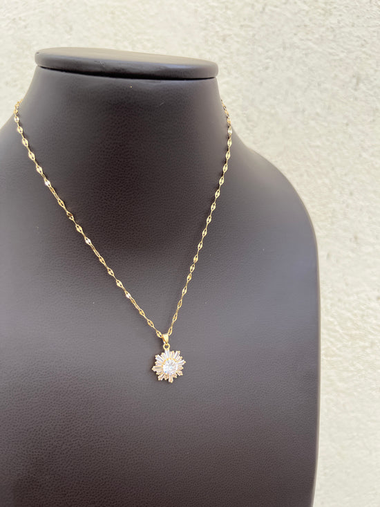 Sunburst Zircon Necklace