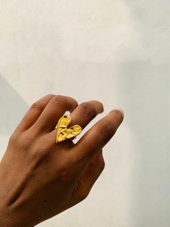 Hammered Heart Ring