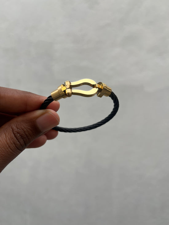 Black and Gold Loop Lock bracelet