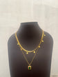 Green stone 3 layer necklace
