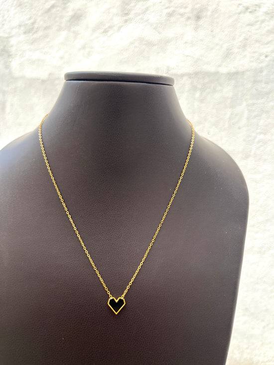 Small Black heart  Necklace