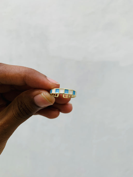 Blue Block Ring