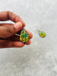 Spade leaf glass earring