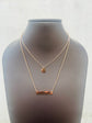 Rosegold circle and Bar double layer necklace