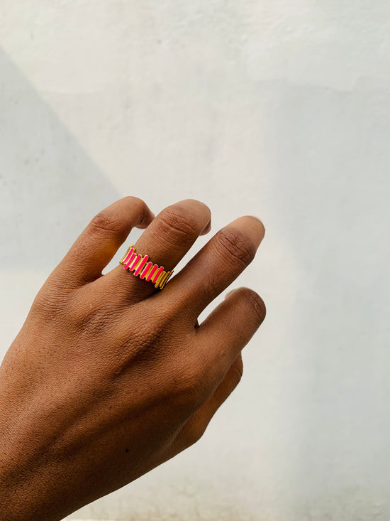 Pink Stripped Ring