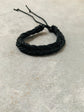 Braided adjustable leather bracelet