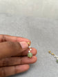 Green Bead and Pearl Hanging  stud