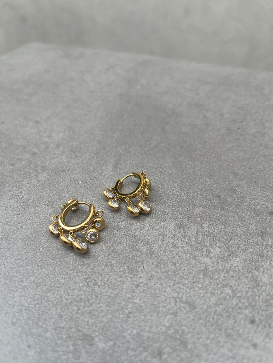 Dangler stones  Hoop Earring