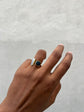 Dark Blue and Grey Bar Ring