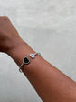 Heart Flexible Black  and Silver enamel bracelet