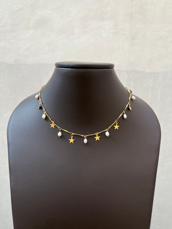 Star and Pearl  Necklace
