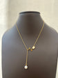 Enamel flower necklace with a pearl pendant and  Necklace