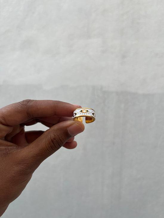 White Evil Eye Ring