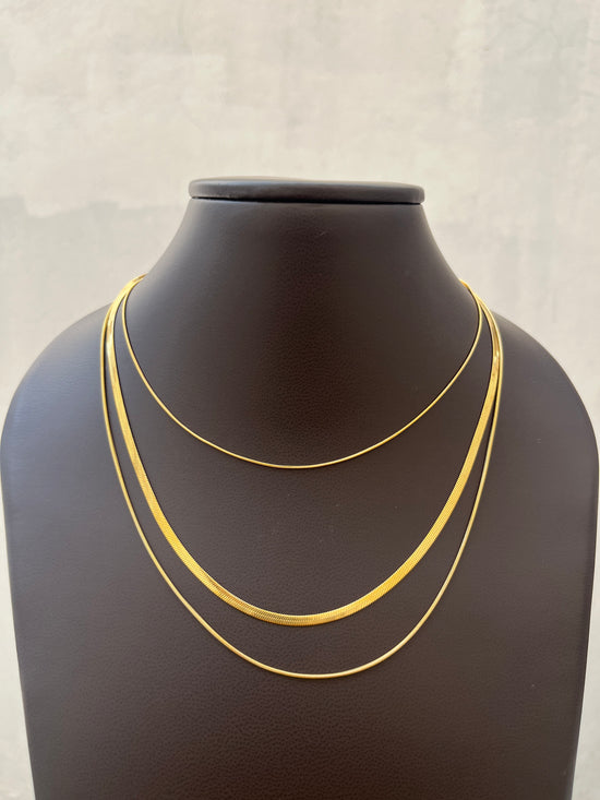 Three layered Snake Chain  Necklace