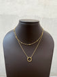 Hollow circle and ball chain layered  Necklace
