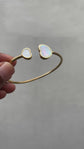 Heart Flexible White and Gold enamel bracelet