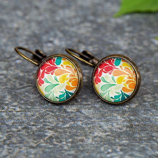 Painted Leaf Earring