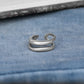 Double Layered Crescent Ring  - SILVER