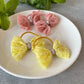 Yellow/Pink Butterfly Hair Rubberband Set