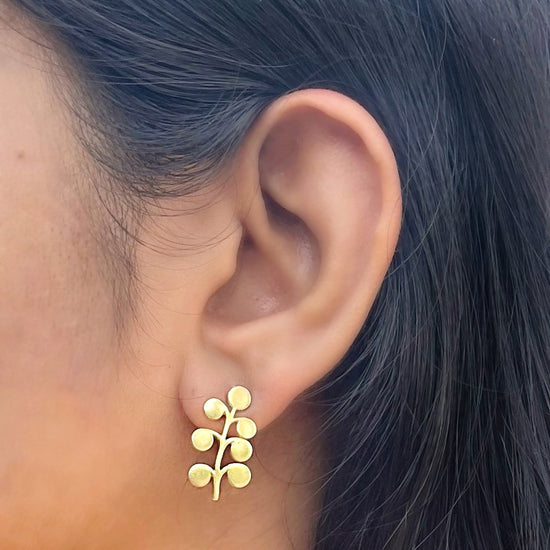 Bubble leaf earring
