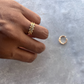 Chevron Zircon Studded Finger Ring Gold Coated