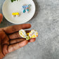Mini Butterfly Hair Clip Set( yellow and blue)
