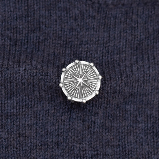 Star Disc Embedded Ring - silver tone