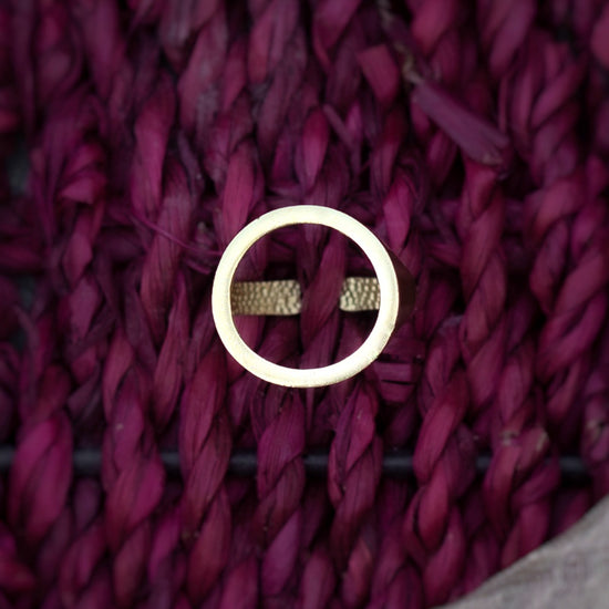 Circle Cut Gold Ring