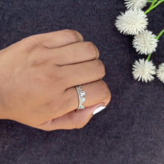 Mountain Landscape Embedded Ring